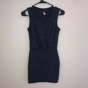 Navy blue front knot dress